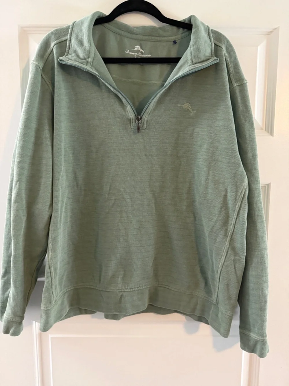 Tommy Bahama Light Mint Green Quarter-Zip Pullover - Picture 1 of 1